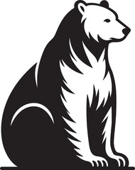 Polar bear Silhouette vector illustration isolated on white background