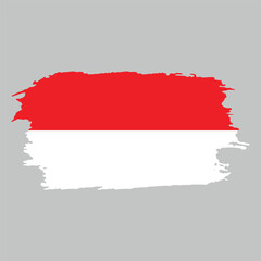 Brush painted national emblem of Monaco country on white background