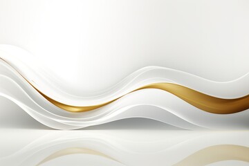 Abstract white and gold wave background.