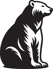 Obraz premium Polar bear Silhouette vector illustration isolated on white background