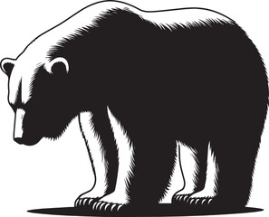 Polar bear Silhouette vector illustration isolated on white background