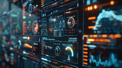 Naklejka premium computer screens with trading charts