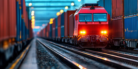 Fototapeta premium freight railway terminal, Cargo inspection