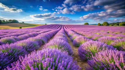 Obraz premium Beautiful lavender field in full bloom during the summer , lavender, flowers, purple, fragrant, field, nature