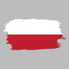 Brush painted national emblem of Poland country on white background