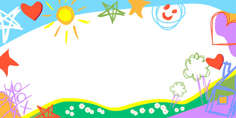 Back to school colourful background. Vector illustration.