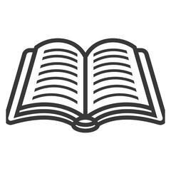 Open Book with Multiple Horizontal Lines and a Spine