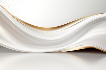Obraz premium Abstract white and gold wave background.