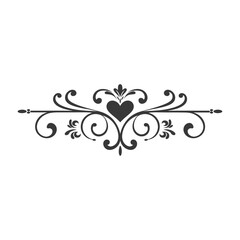 Ornamental Design with a Heart at the Center