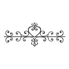 Ornamental Design with a Heart in the Center