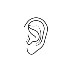 Outline drawing of a human ear in profile view