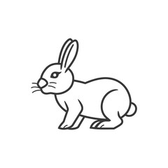 Fototapeta premium Outline Drawing of a Rabbit in Profile
