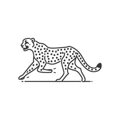 Fototapeta premium Outline Illustration of a Cheetah Running
