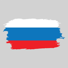 Brush painted national emblem of Russia country on white background