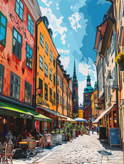 Naklejka premium Stockholm's Gamla Stan
