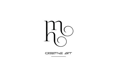 HM, MH, H, M abstract letters logo monogram