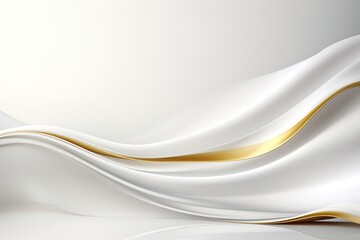 Obraz premium Abstract white and gold wave background.