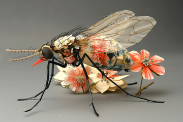 Floral Mosquito Art Composition