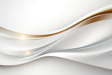 Obraz premium Abstract white and gold wave background.