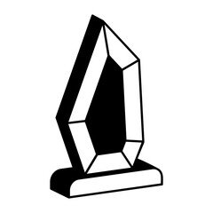 Elegant Summit runner up Awards vector icon design, token of recognition symbol, Expression of gratitude sign, distinctive insignia illustration, Zenith or Peak Shaped Icy Trophy  isometric concept