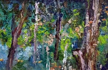 hand painted original impressionism brush stroke painting abstract oil color background nature	