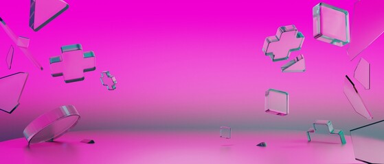 3d illustration rendering of y2k gamer technology futuristic cyberpunk sci-fi display podium, gaming scifi stage pedestal abstract  background