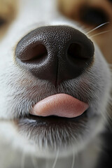 Close-Up of Dog's Nose and Mouth with Tongue Playfully Sticking Out


