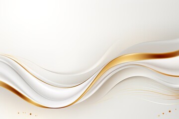 Obraz premium Abstract white and gold wave background with copy space.