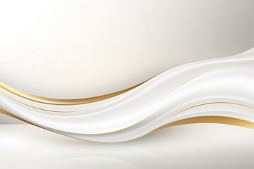 Obraz premium Abstract white and gold wave background with copy space.