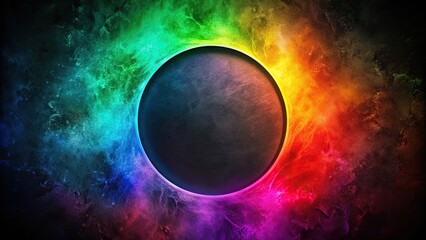 Obraz premium Abstract colorful circle with dark noisy texture wallpaper, abstract, circle, bright colors, dark, noisy, texture