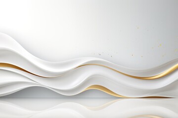 Obraz premium Abstract white and gold wave background with copy space.