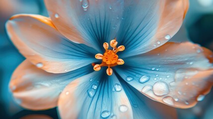 Fototapeta premium Close-up of a Delicate Flower with Dew Drops