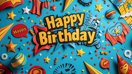 Obraz premium A fun paper art banner with 