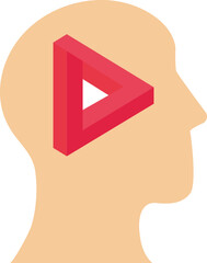 Hole in a head in the shape of never ending infinity loop. Business as usual no motivation or infinity loop routine job concept. Flat vector illustration

