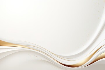 Obraz premium Abstract white and gold wave background with subtle sparkle.