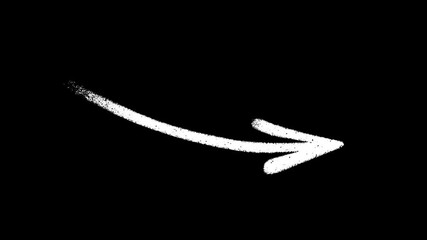 Set of hand drawn arrow animations. Arrow doodle on a transparent background. Video Alpha channel. Arrow brush isolated on black background