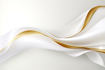 Obraz premium Abstract white and gold wave design.