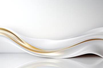 Obraz premium Abstract white and gold wave design.