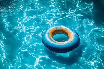 Serene Summer Bliss: Pool Float Drifting in Crystal Clear Water