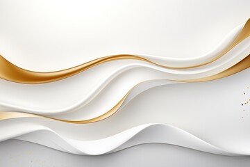 Obraz premium Abstract white and gold waves background.