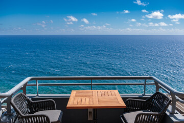 View of the Atlantic Ocean from the town of Jardim do Mar on the island of Madeira