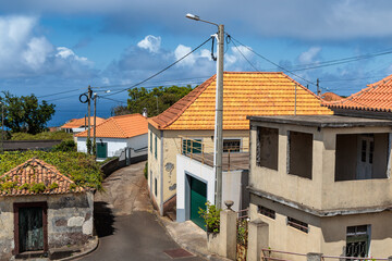 The atmosphere of the empty streets of Ponta do Pargo on the island of Madeira