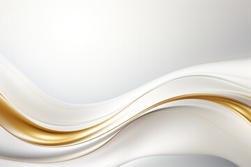 Obraz premium Abstract white and gold waves background.