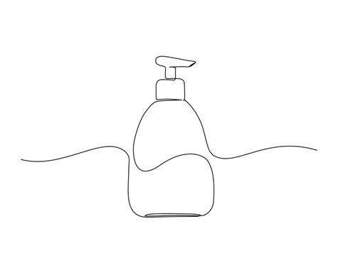 recommend clip art: Continuous one line drawing of cosmetic lotion tube. Cosmetic bottle single line vector illustration. Editable line vector.