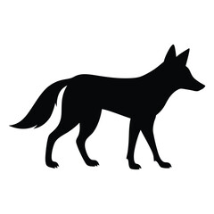 Illustration of Walking Coyote silhouette isolated