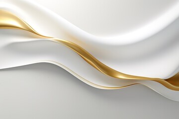 Obraz premium Abstract white and gold waves background.