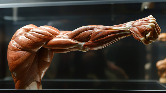 The human biceps, muscles of power and strength, flexing with the arm’s every movement