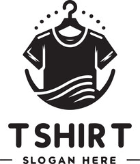 T Shirt Logo template black silhouette vector on white background