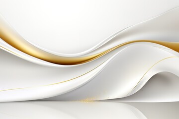 Obraz premium Abstract white and gold waves with glitter background.