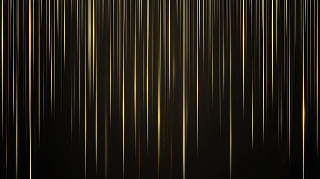 Elegant Gatsby-Inspired Vertical Lines in Glowing Gold on Black Background